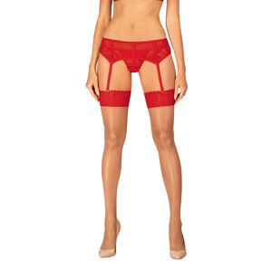 Sexy punčochy Ingridia stockings - Obsessive Barva: červená, Velikost: XL/2XL