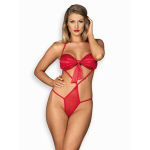 Sexy body Giftella teddy - Obsessive Barva: červená, Velikost: S/M