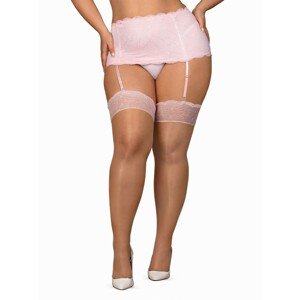 Sexy punčochy Girlly stockings XXL - Obsessive Barva: nude, Velikost: XXL