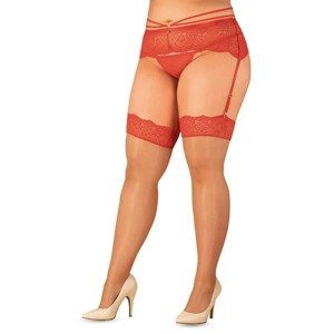 Jemné punčochy Loventy stockings 2XL/3XL - Obsessive Barva: červená, Velikost: 2XL/3XL