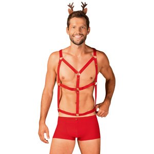 Vánoční kostým Mr Reindy set - Obsessive Barva: červená, Velikost: S/M