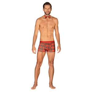 Pánský set Mr Merrilo boxer shorts + motýlek - Obsessive Barva: červená, Velikost: L/XL