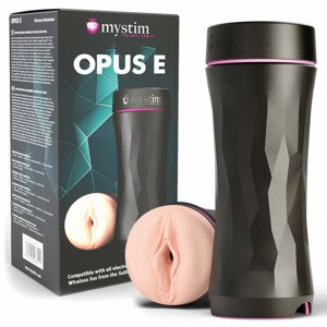 Mystim Opus E Vagina - elektrický masturbátor (přírodní černá)