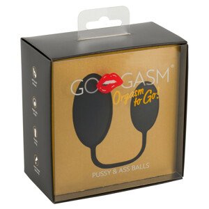 GoGasm Pussy & Ass - dvojice análních a vaginálních venušiných kuliček (černá)