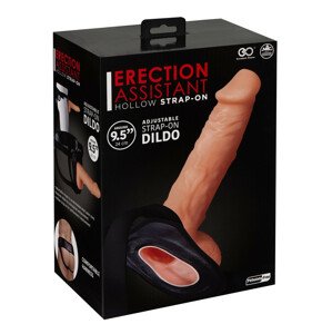 Excellent Power Erection Assistant Hollow Strap-On - duté připínací dildo (tělová barva)