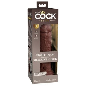 King Cock Elite 8 - připínací, realistické dildo (20 cm) - hnědé