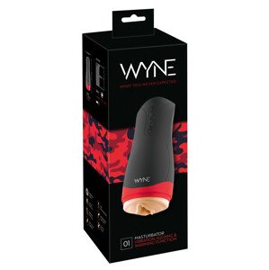 WYNE 01 - dobíjecí, vibračně-sací, vyhřívaný masturbátor (černý)