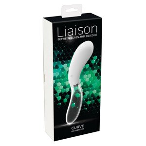 You2Toys Liaison - dobíjecí LED vibrátor se zakřivením ze silikonového skla (průsvitný-bílý)