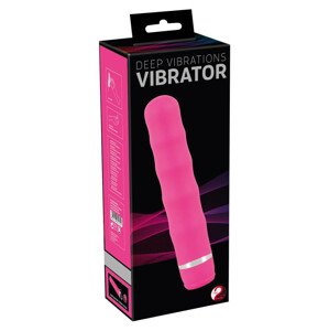 You2Toys Deep Vibrations - extra silný vibrátor s vlnitým povrchem (růžový)