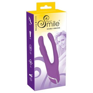 SMILE Double - dvojitý silikonový vibrátor (fialový)