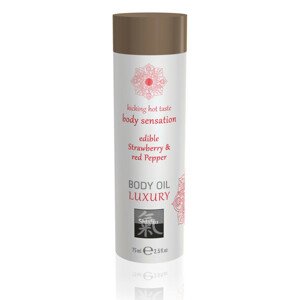 Shiatsu Luxury - jedlý masážní olej - jahoda-červený pepř (75 ml)