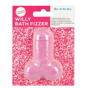 Willy Bath Fizzer - bomba do koupele ve tvaru penis - jahoda (100g)