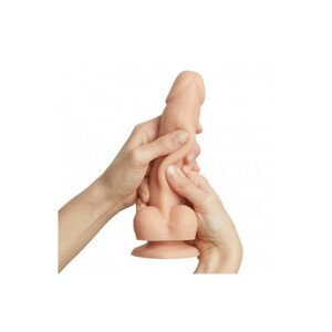 Strap-on-me XXL - double-layer, footed, lifelike dildo (natural)