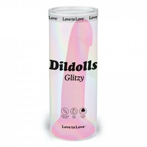 Dildolls Glitzy - silikonové dildo s přísavkou (růžové)