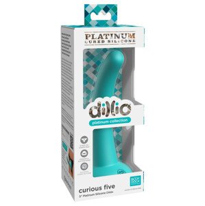 Dillio Curious Five - lepivé silikonové dildo (15 cm) - tyrkysové