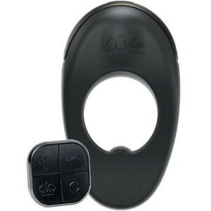 Hot Octopus Atom Plus Lux - rechargeable radio vibrating penis ring (black)