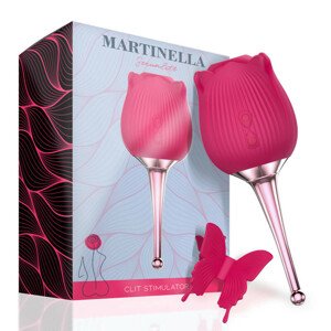 MARTINELLA Rose - 2in1 clitoral vibrator with tongue (pink)