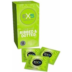 EXS Comfy Fit Ribbed and Dotted Condoms 12 ks
